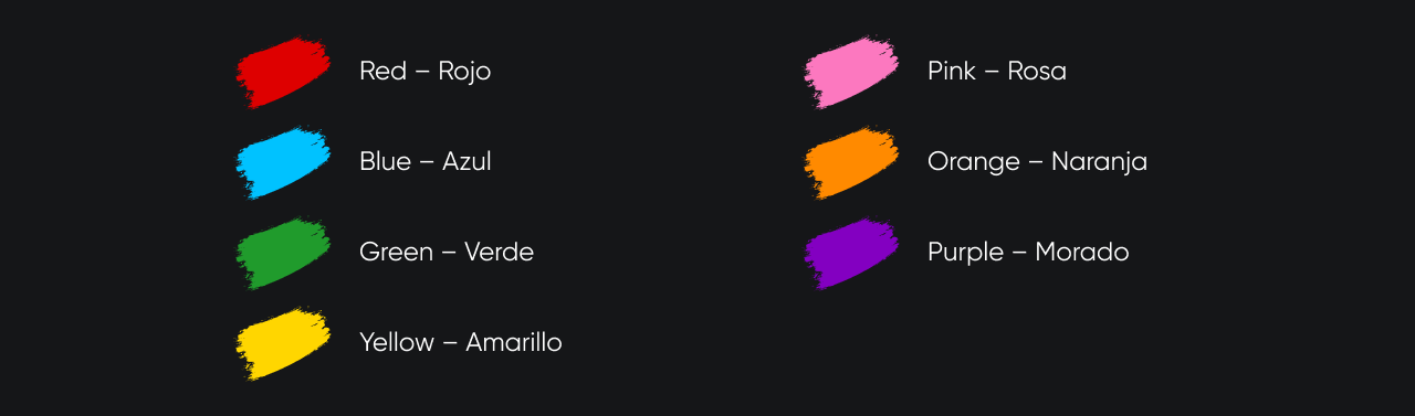 Basic Spanish colors