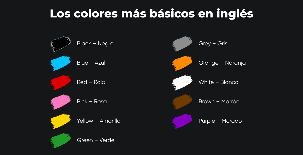 Nombres de colores en inglés