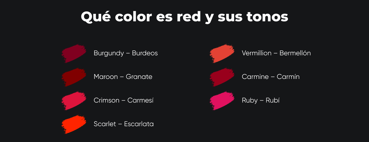 Qué color es red y sus tonos