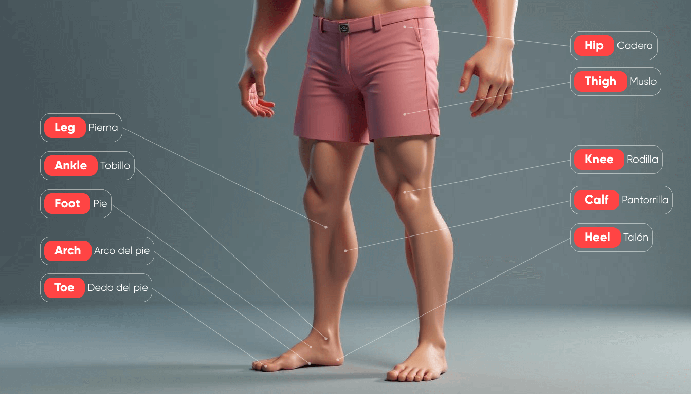 El cuerpo humano y sus partes en inglés: Vocabulario completo