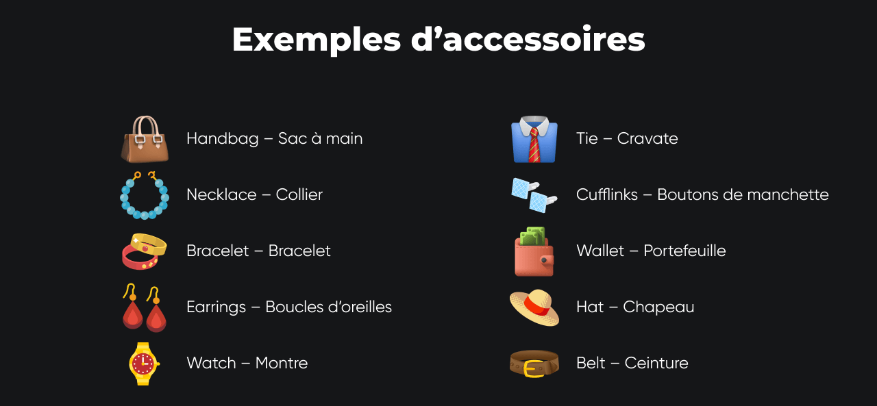 Exemples d’accessoires