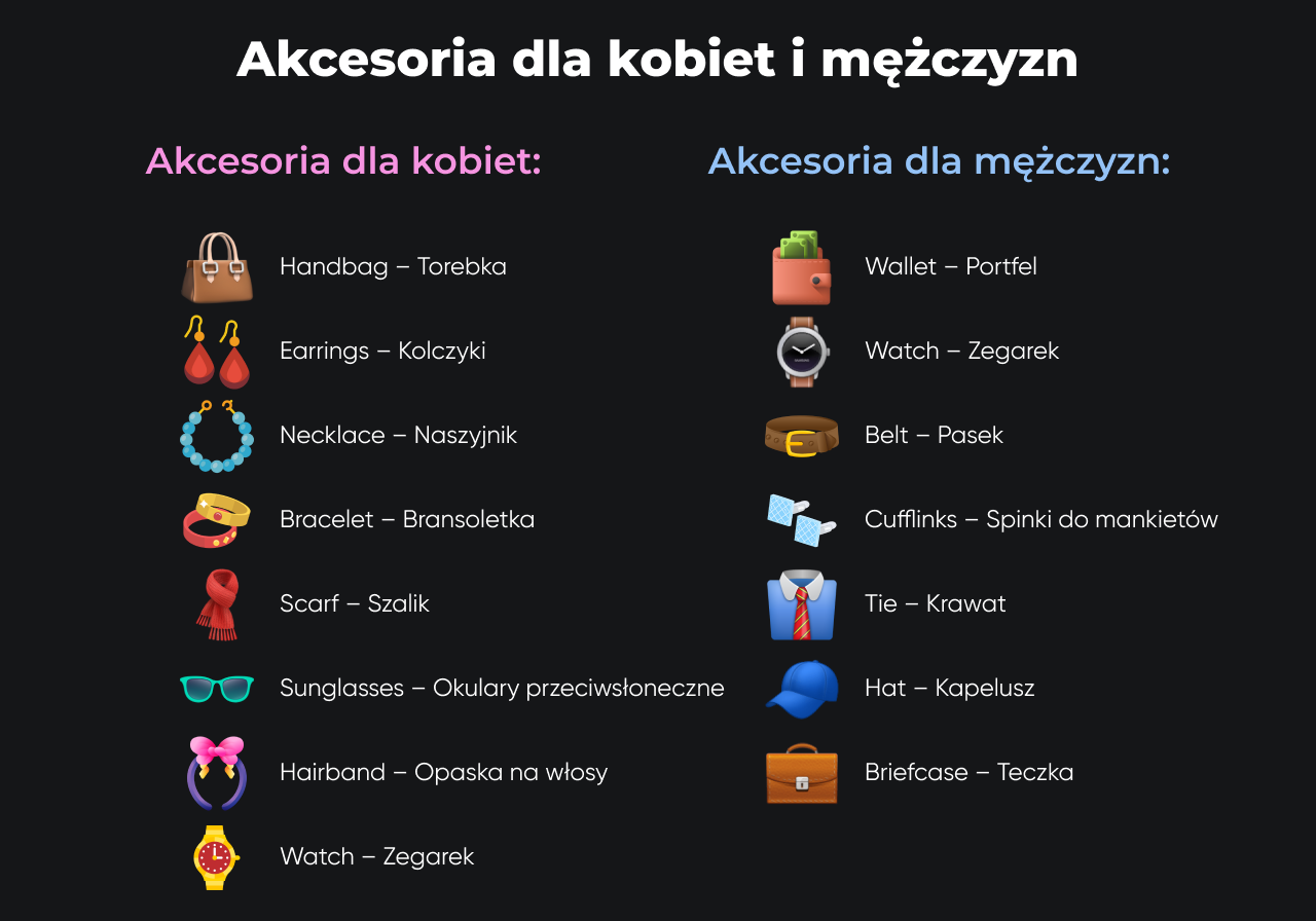 Akcesoria dla kobiet i mężczyzn