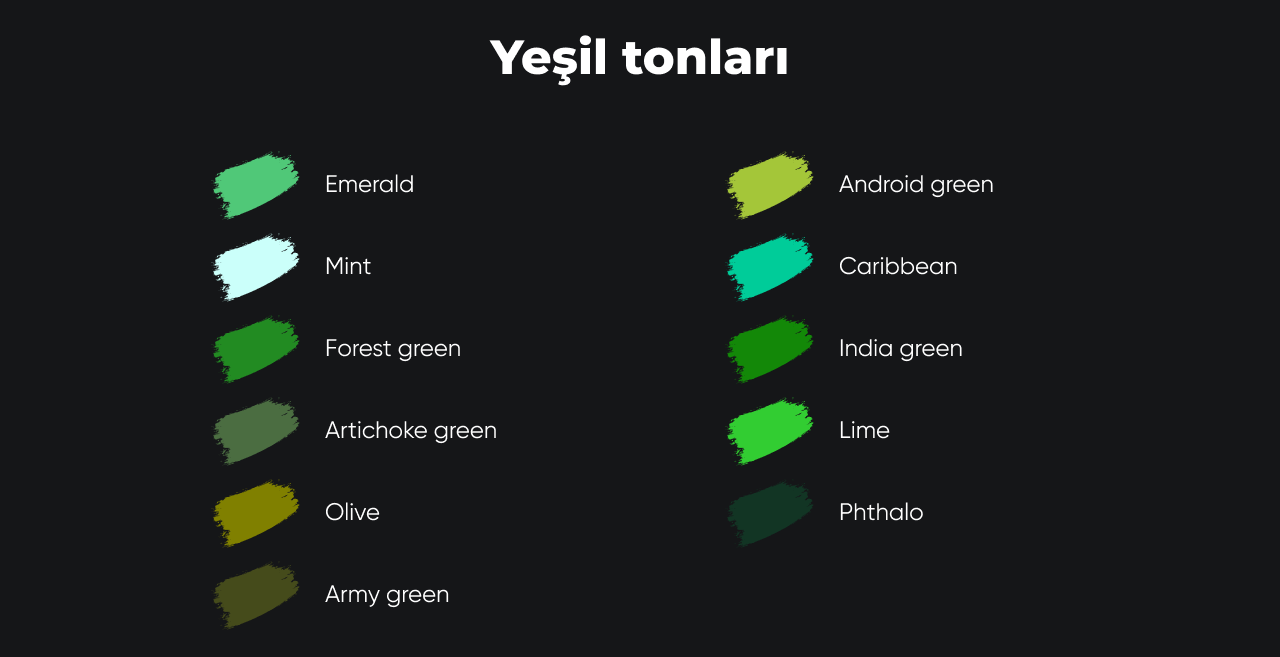 Yeşil tonları