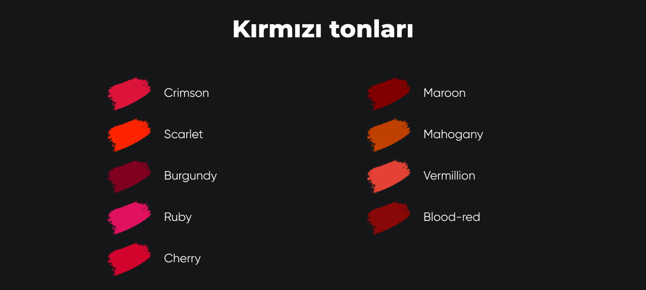 Kırmızı tonları