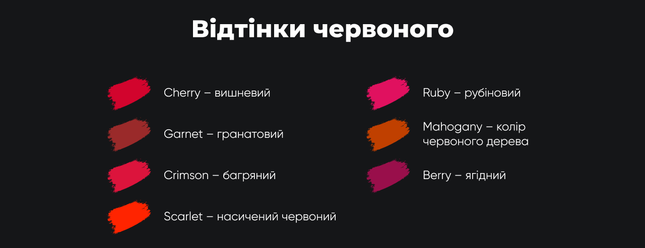 Відтінки червоного