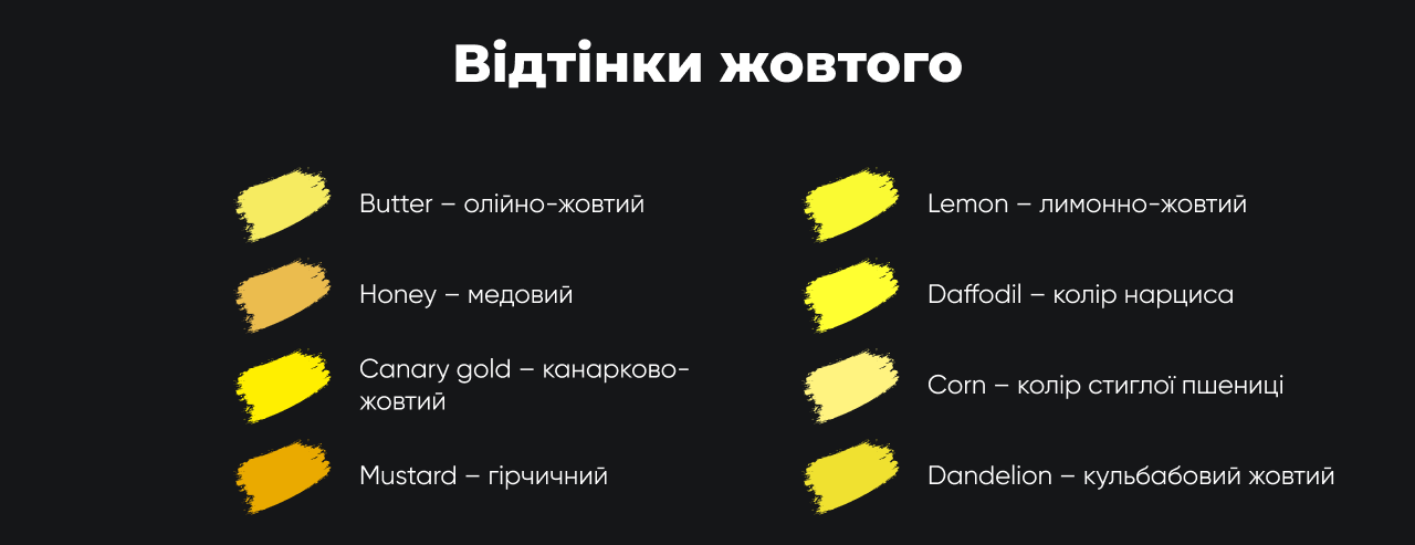 Відтінки жовтого